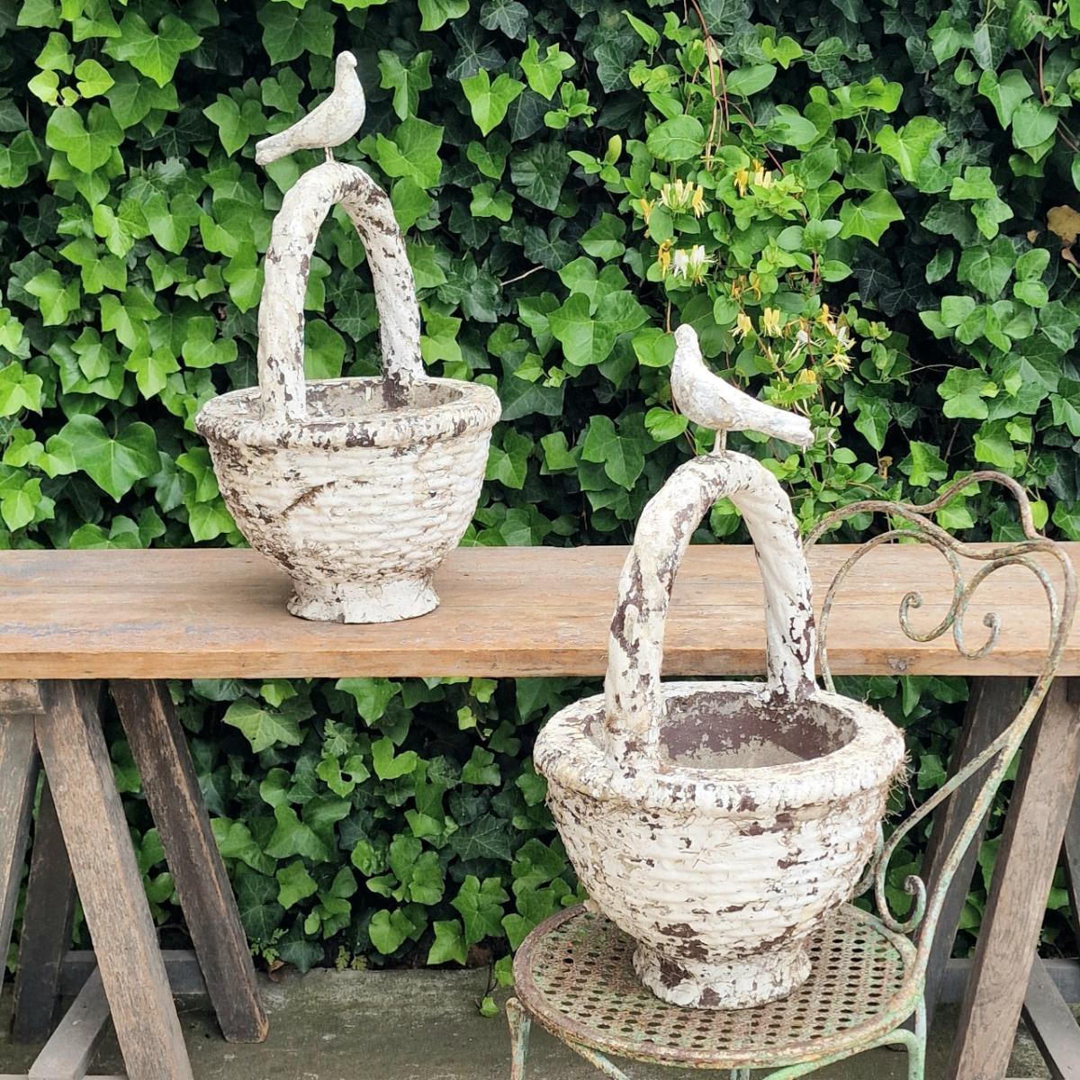 Pair of basket planters