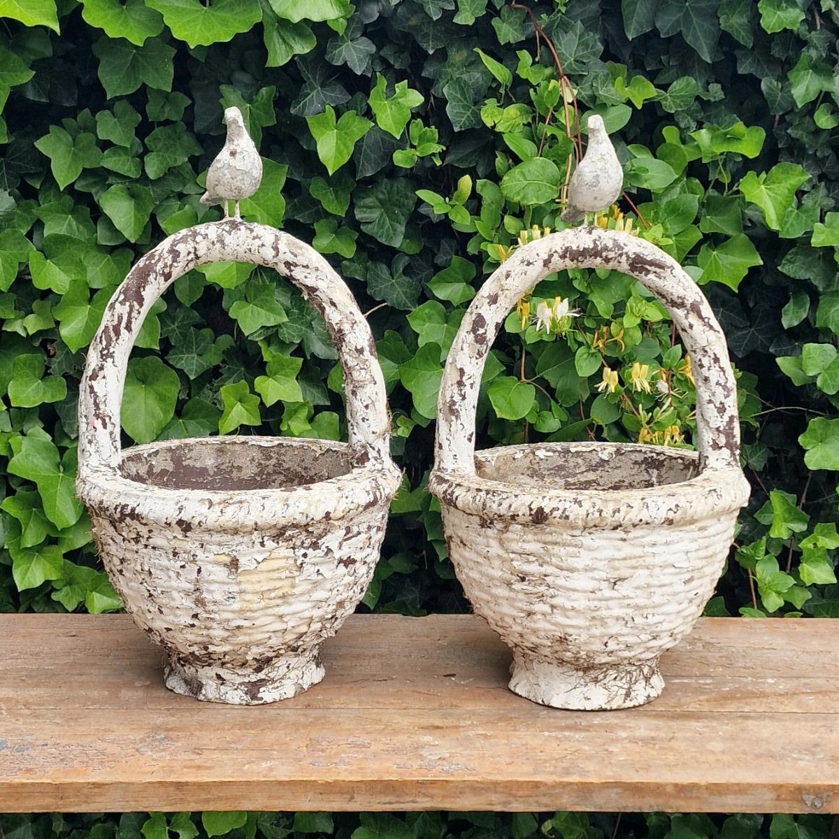Pair of basket planters