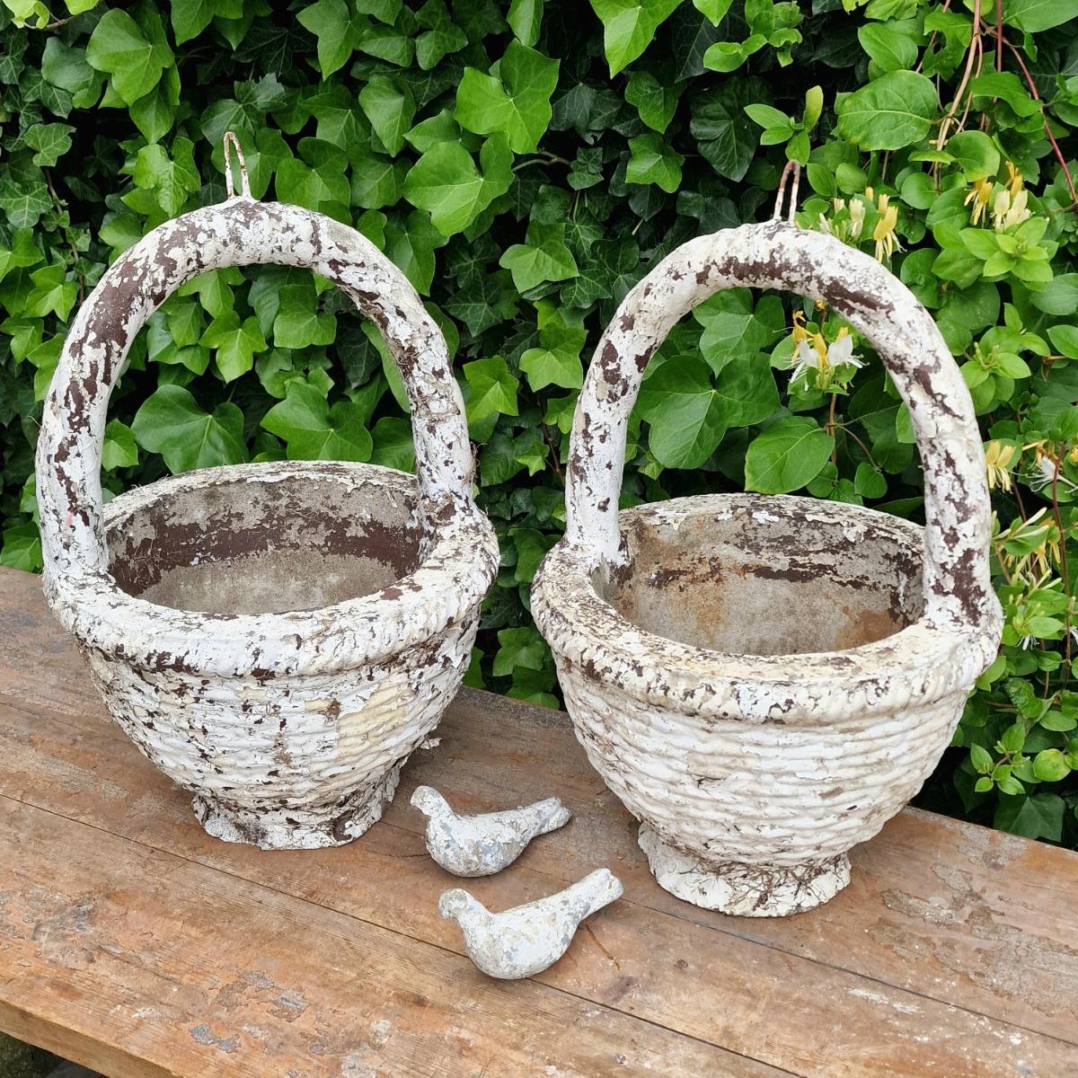 Pair of basket planters