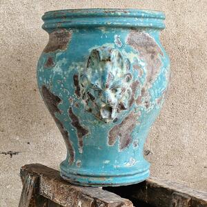 19thC Blue Rouen urn