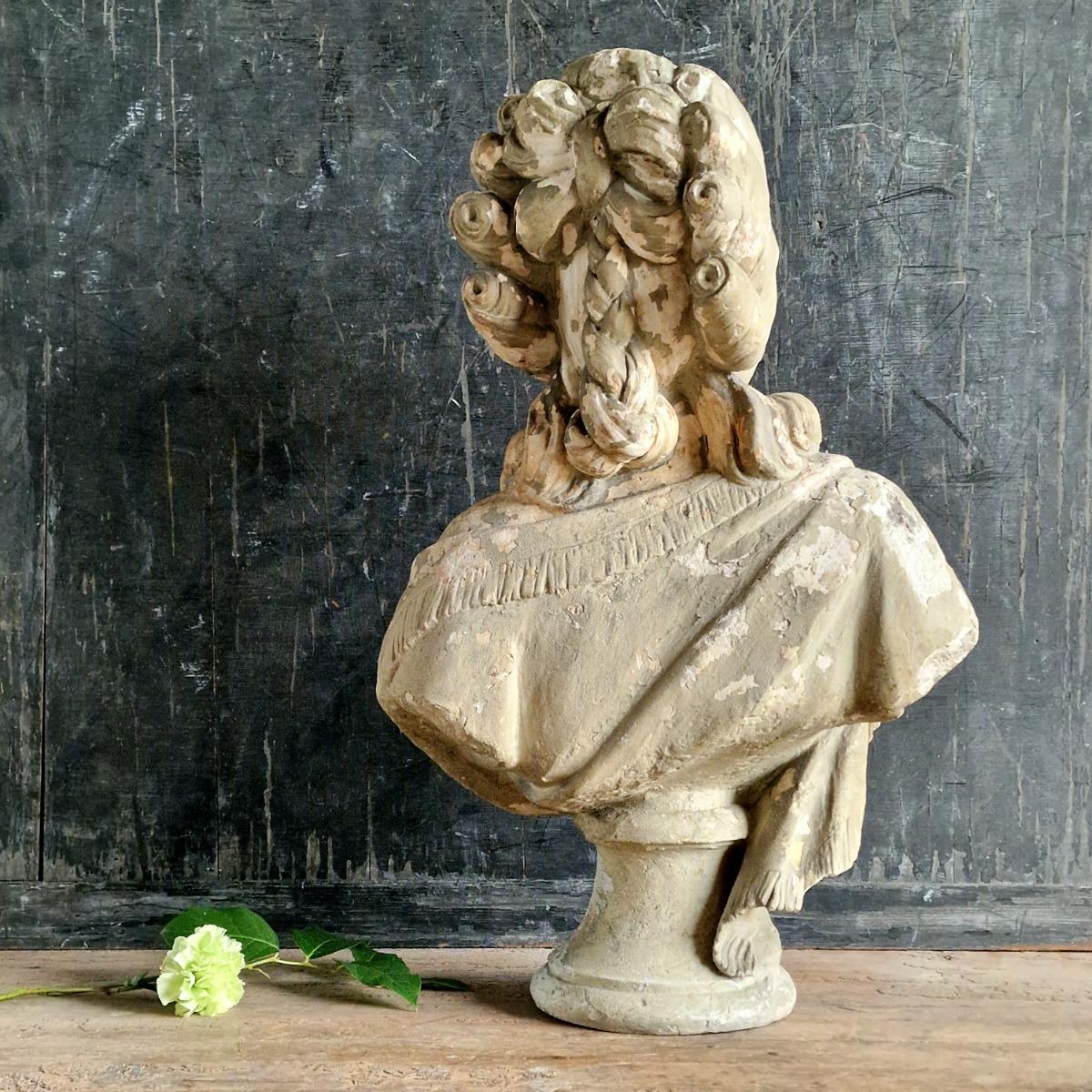 19thC plaster female bust