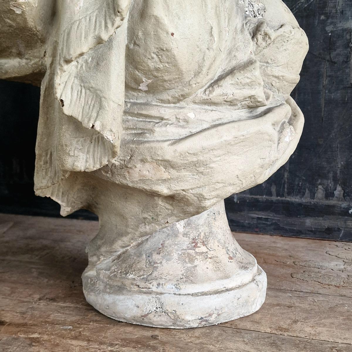 19thC plaster female bust