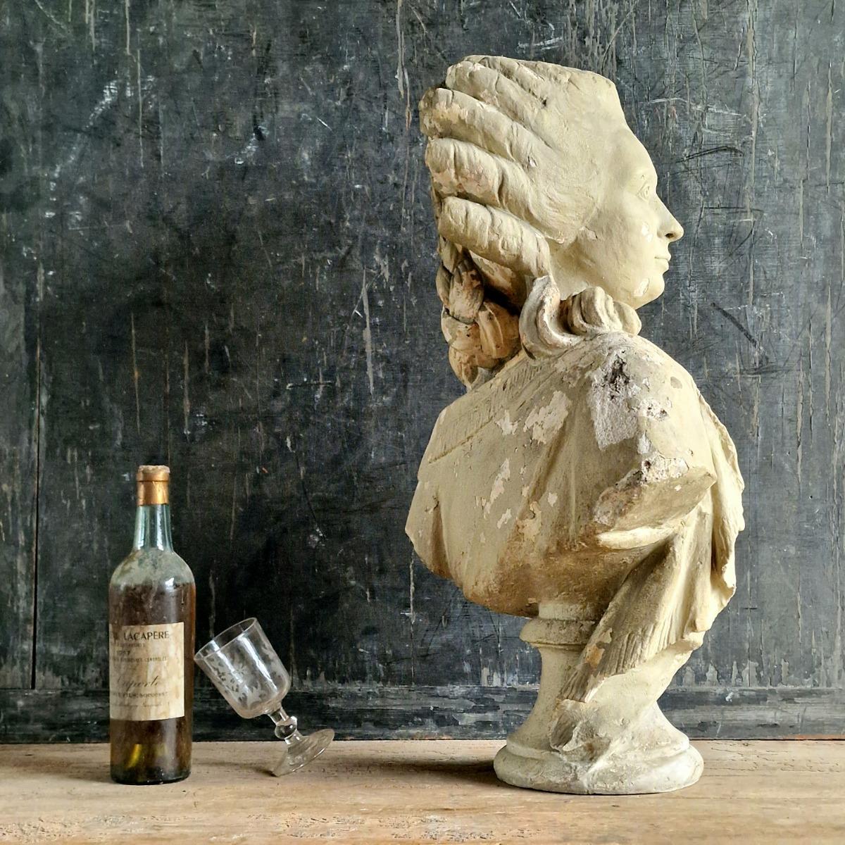 19thC plaster female bust