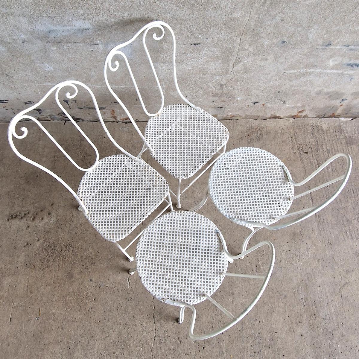 2+2 metal garden chairs