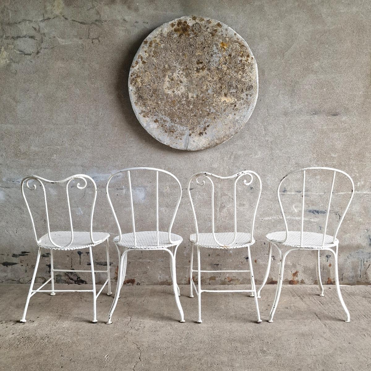 2+2 metal garden chairs