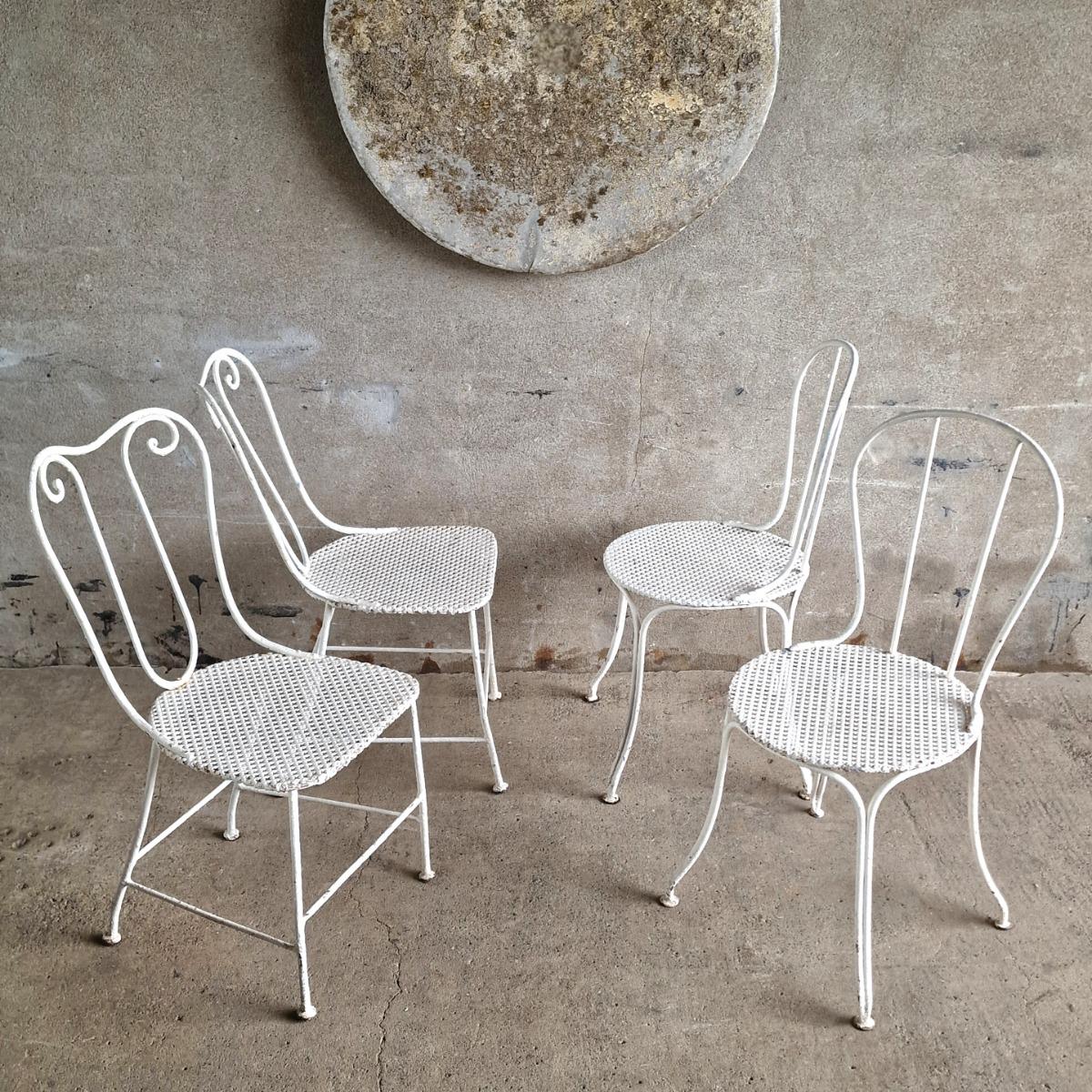 2+2 metal garden chairs