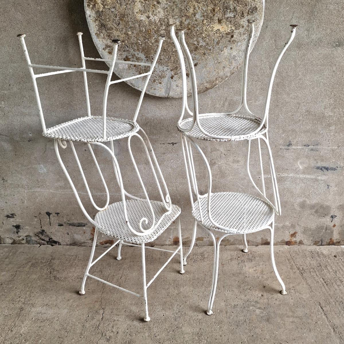 2+2 metal garden chairs