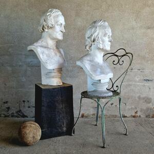 2 plaster 19thC busts