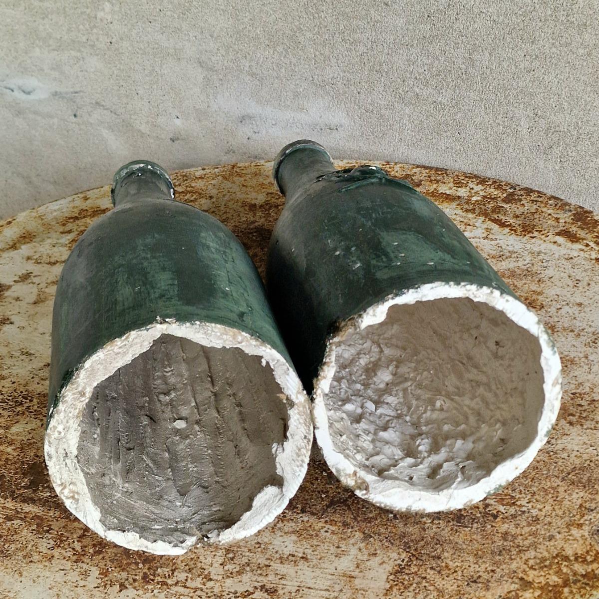 2 XL plaster wine bottles