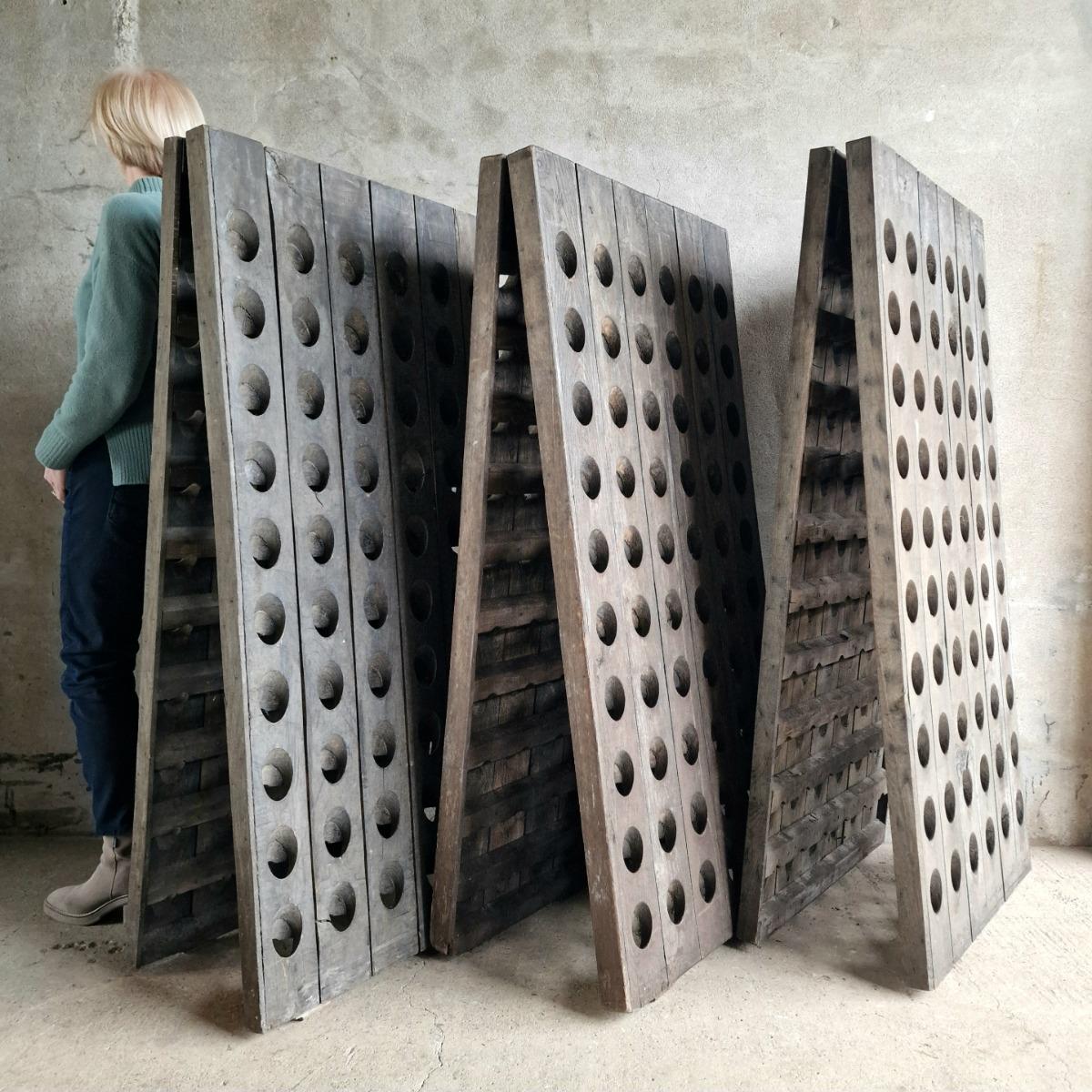 3 Champagne bottle racks