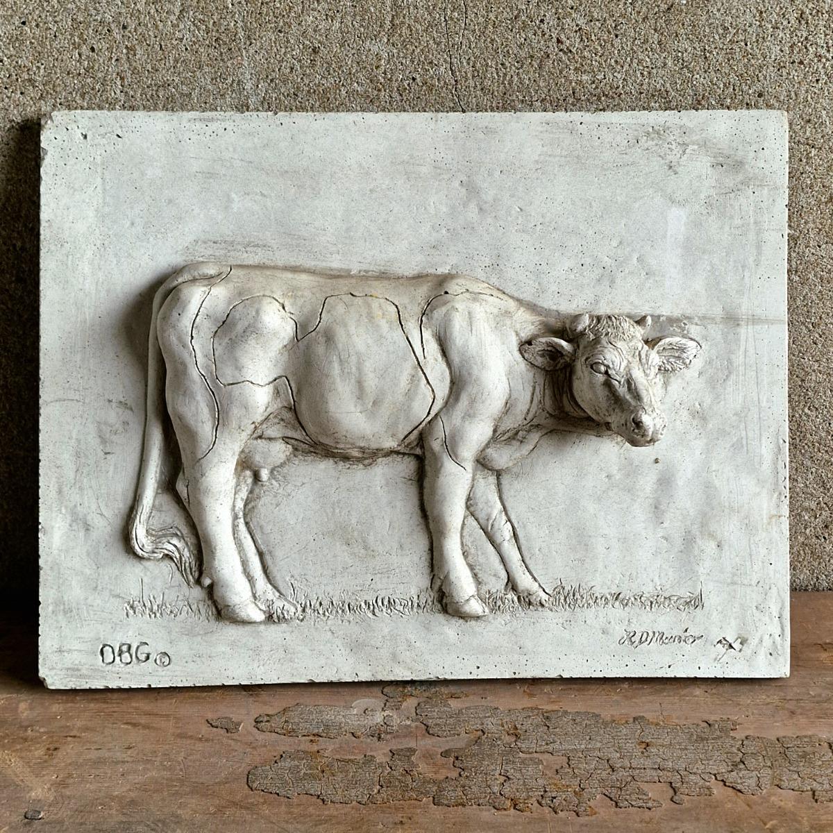 4 cast stone animal tiles