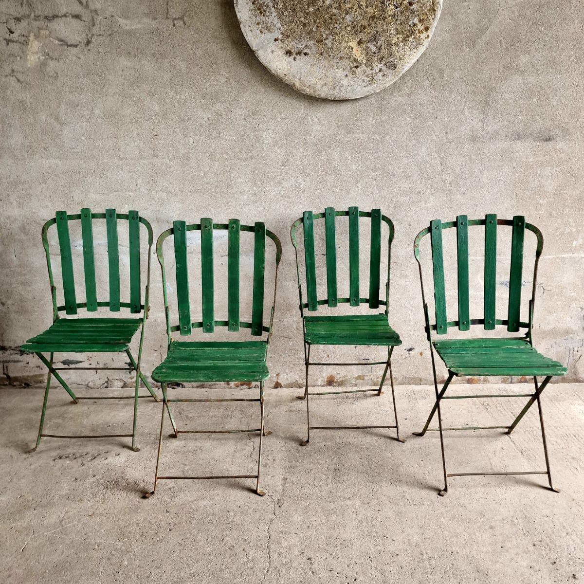 4 foldable garden chairs