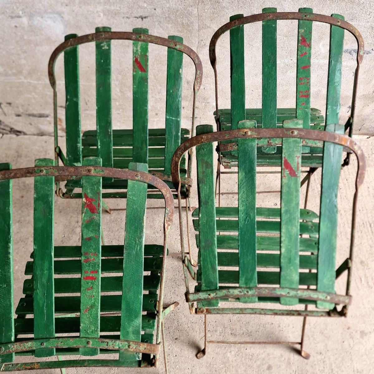 4 foldable garden chairs