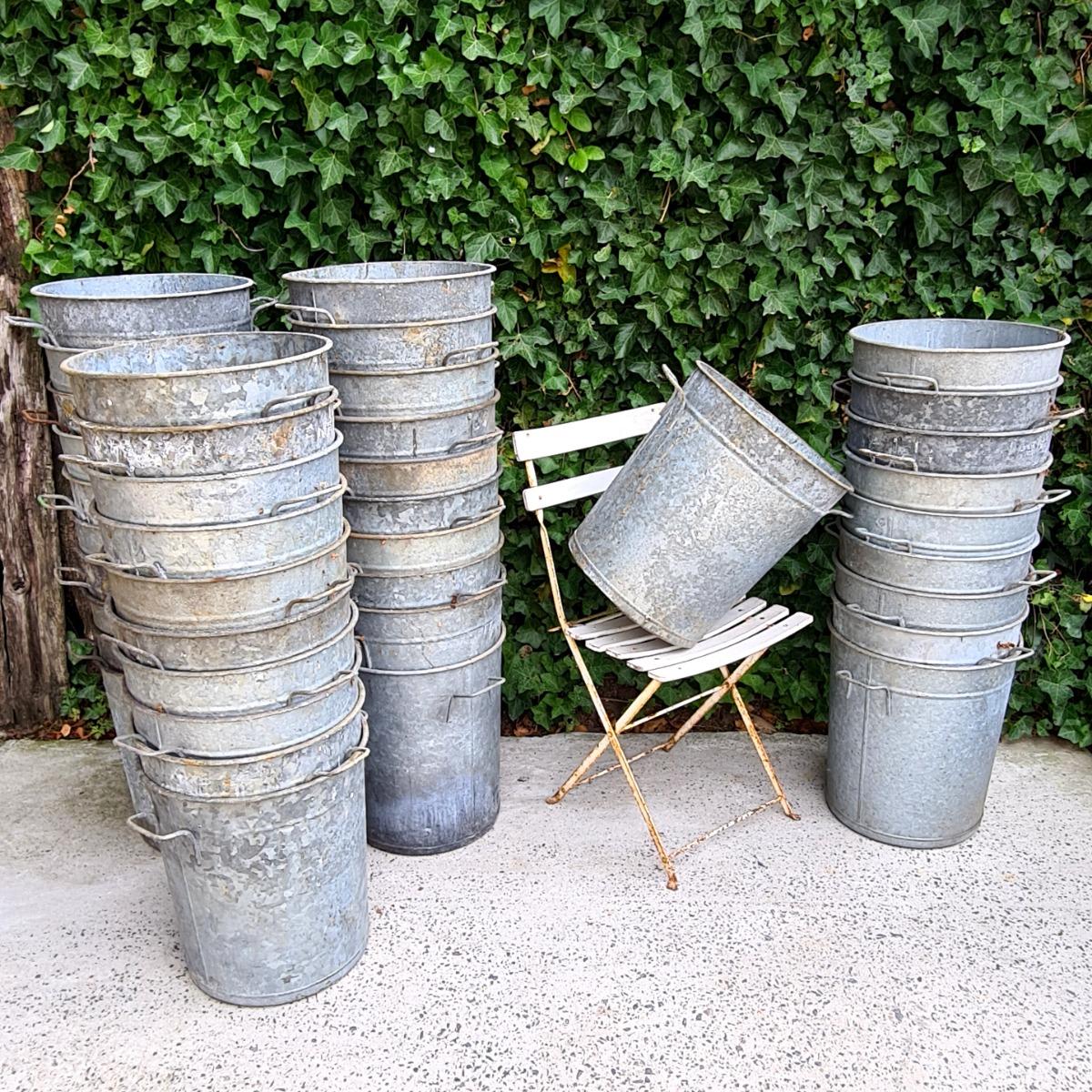 40 galvanized metal containers