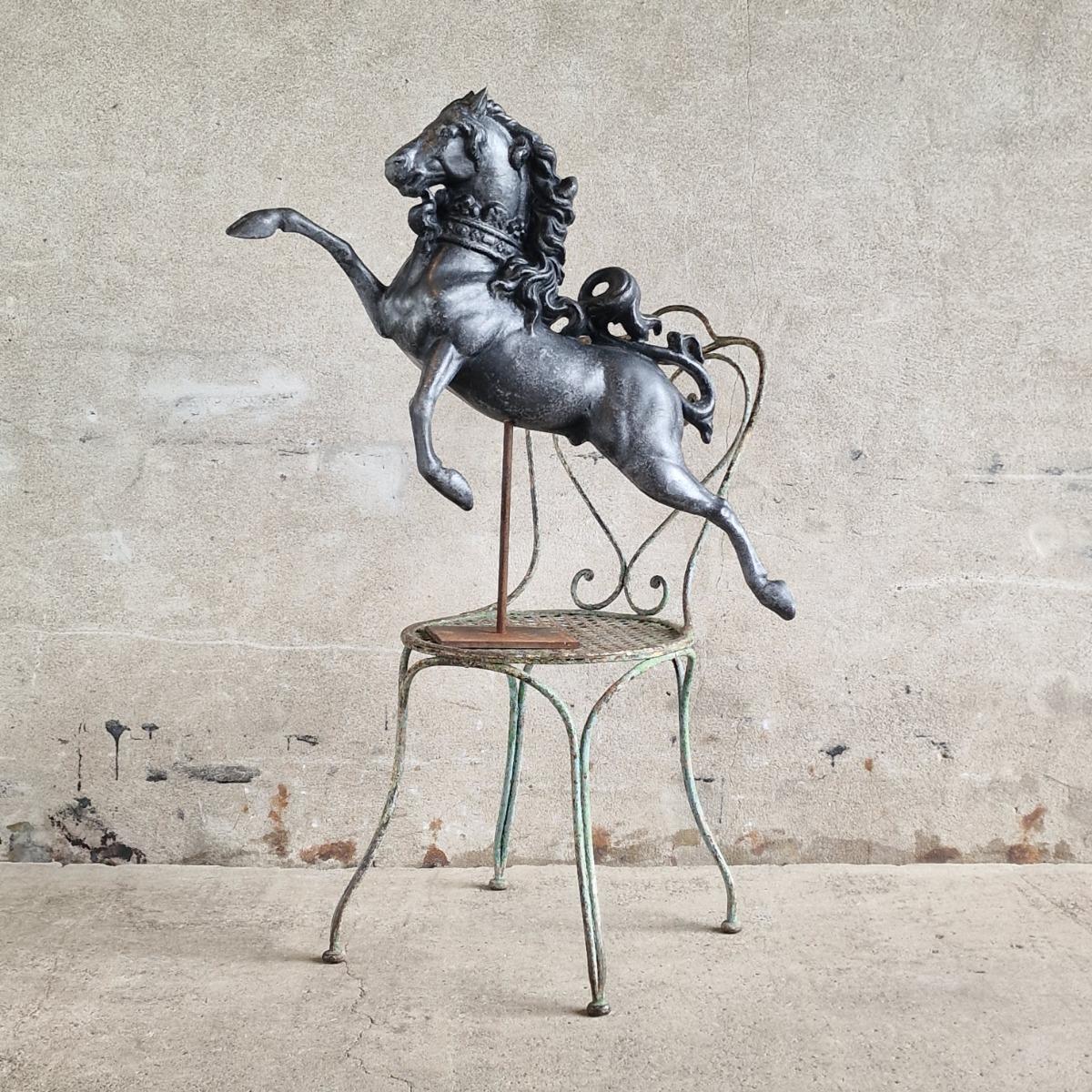 Cast alloy horse