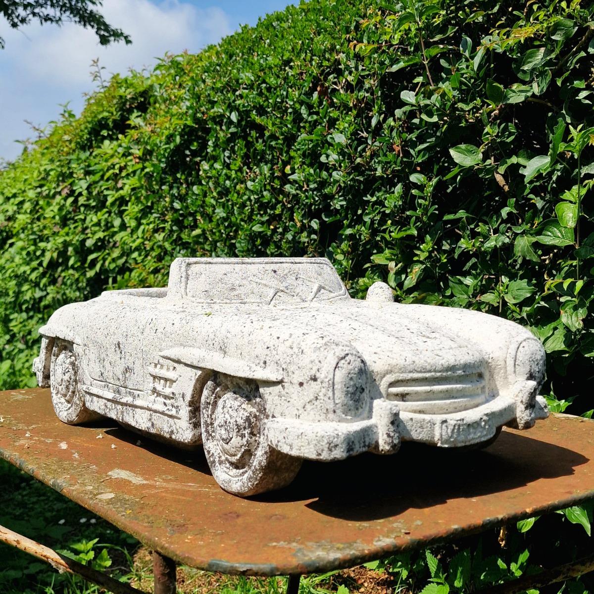Cast stone car planter