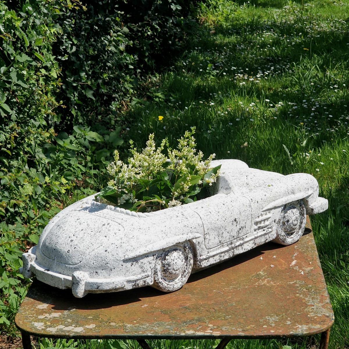 Cast stone car planter