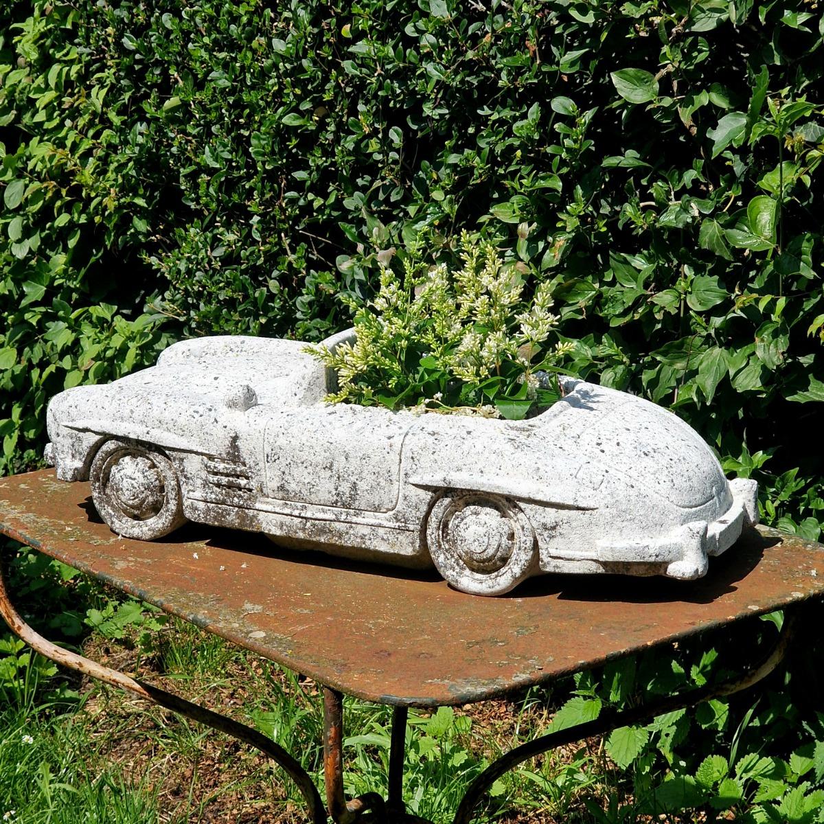 Cast stone car planter