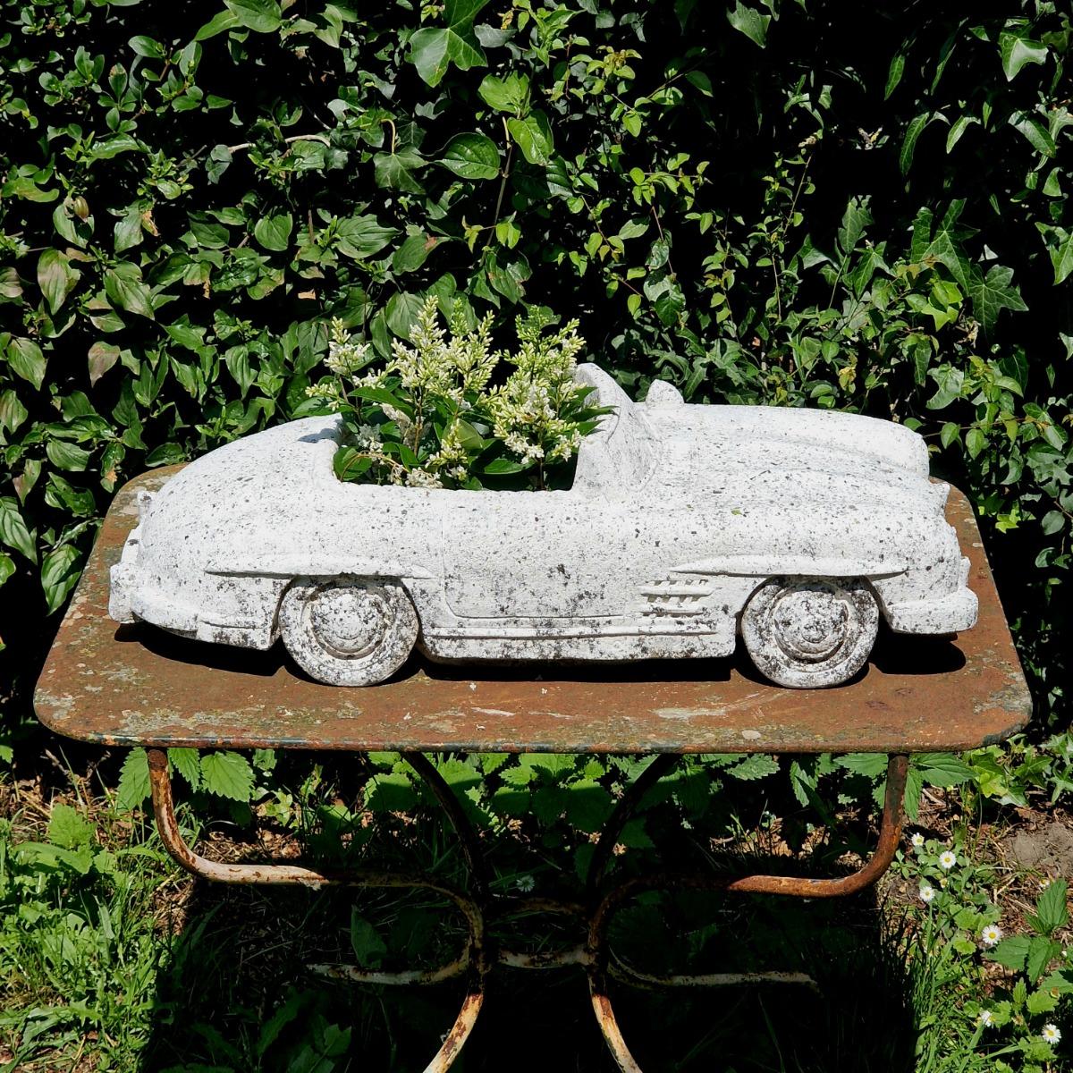 Cast stone car planter