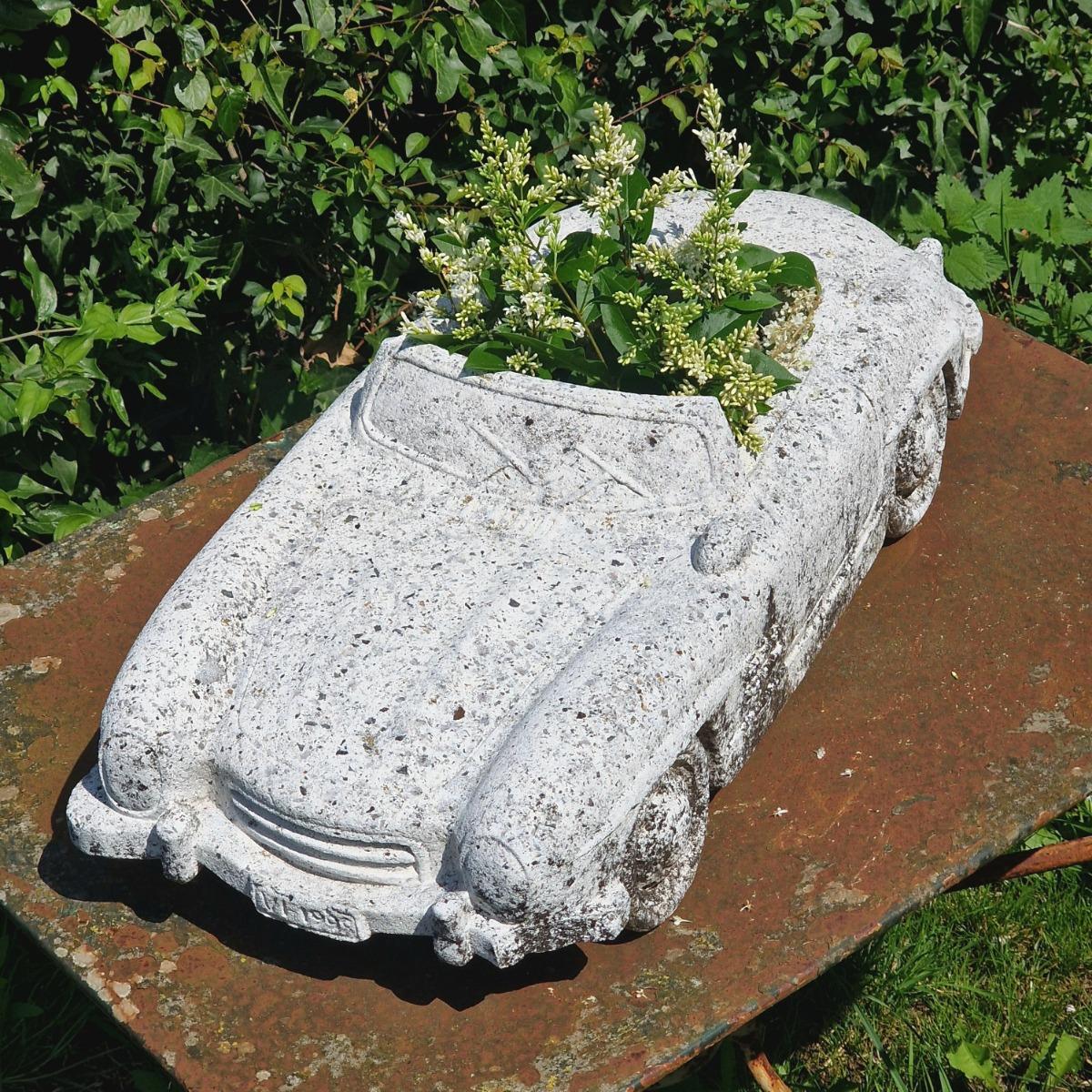 Cast stone car planter
