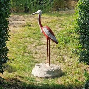 Cast stone heron