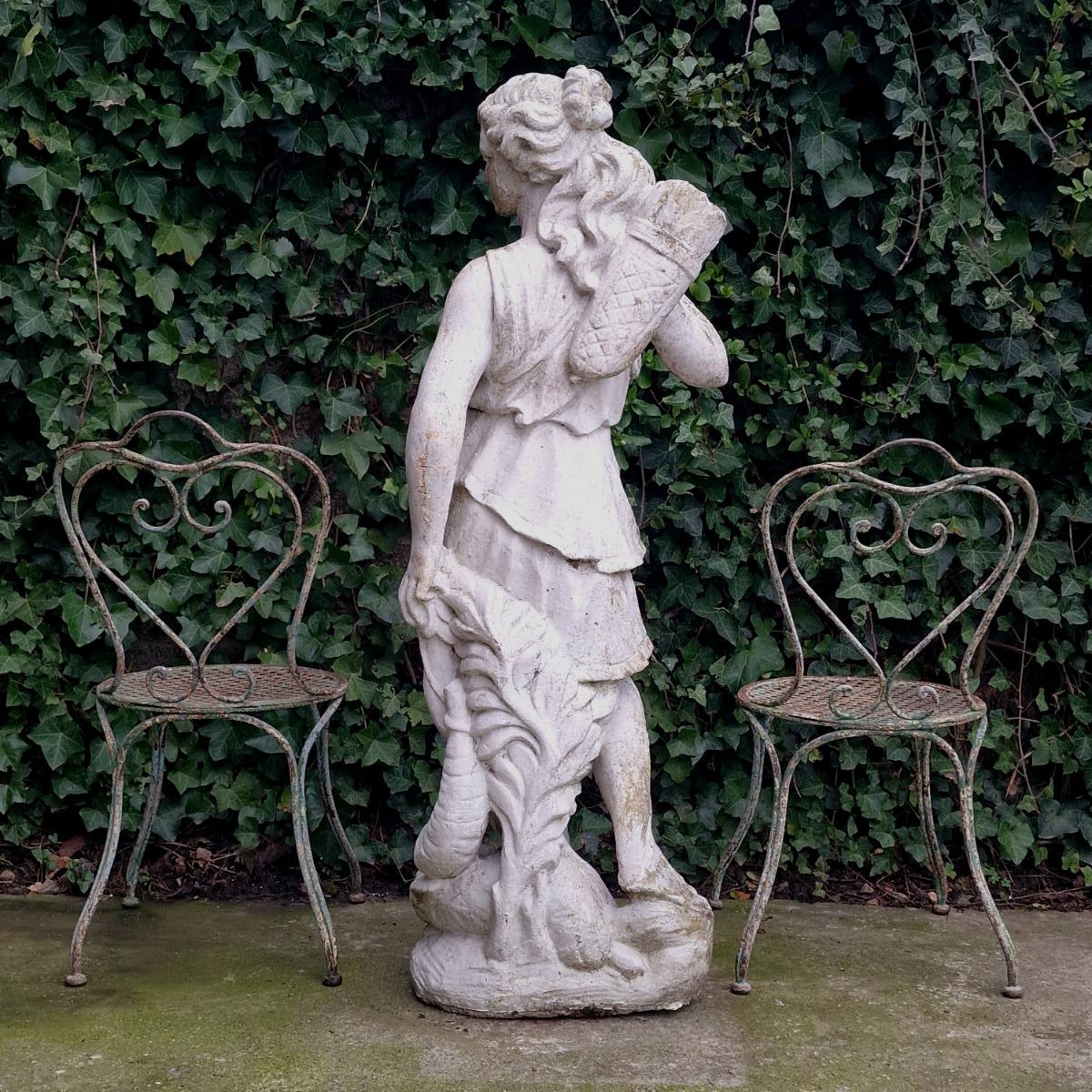 Cast stone statue of Diana