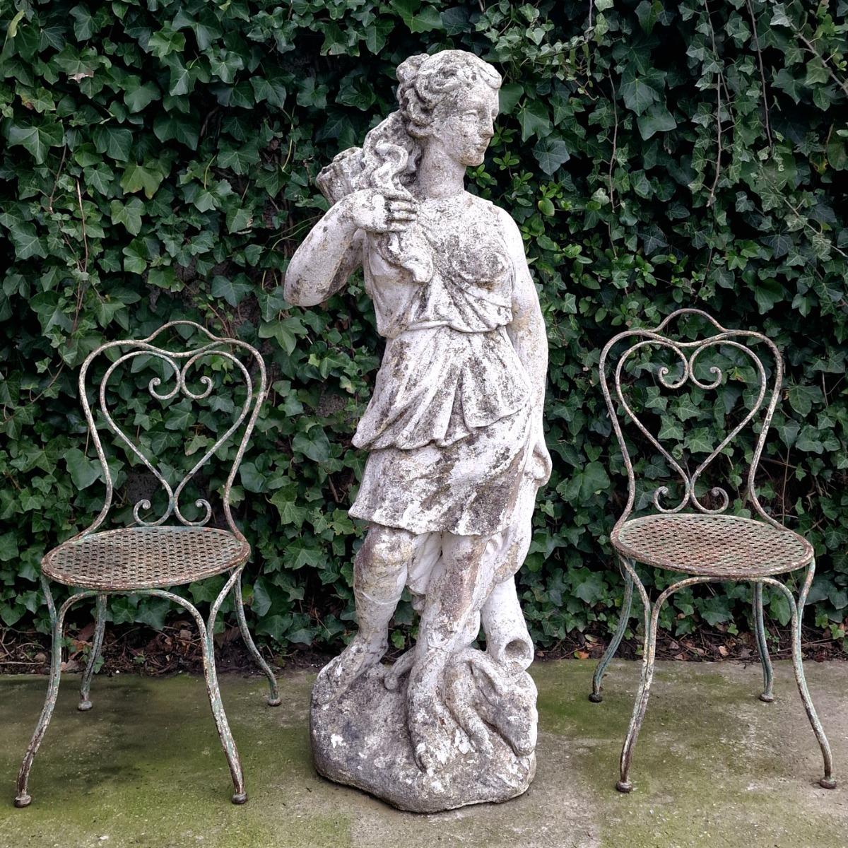 Cast stone statue of Diana