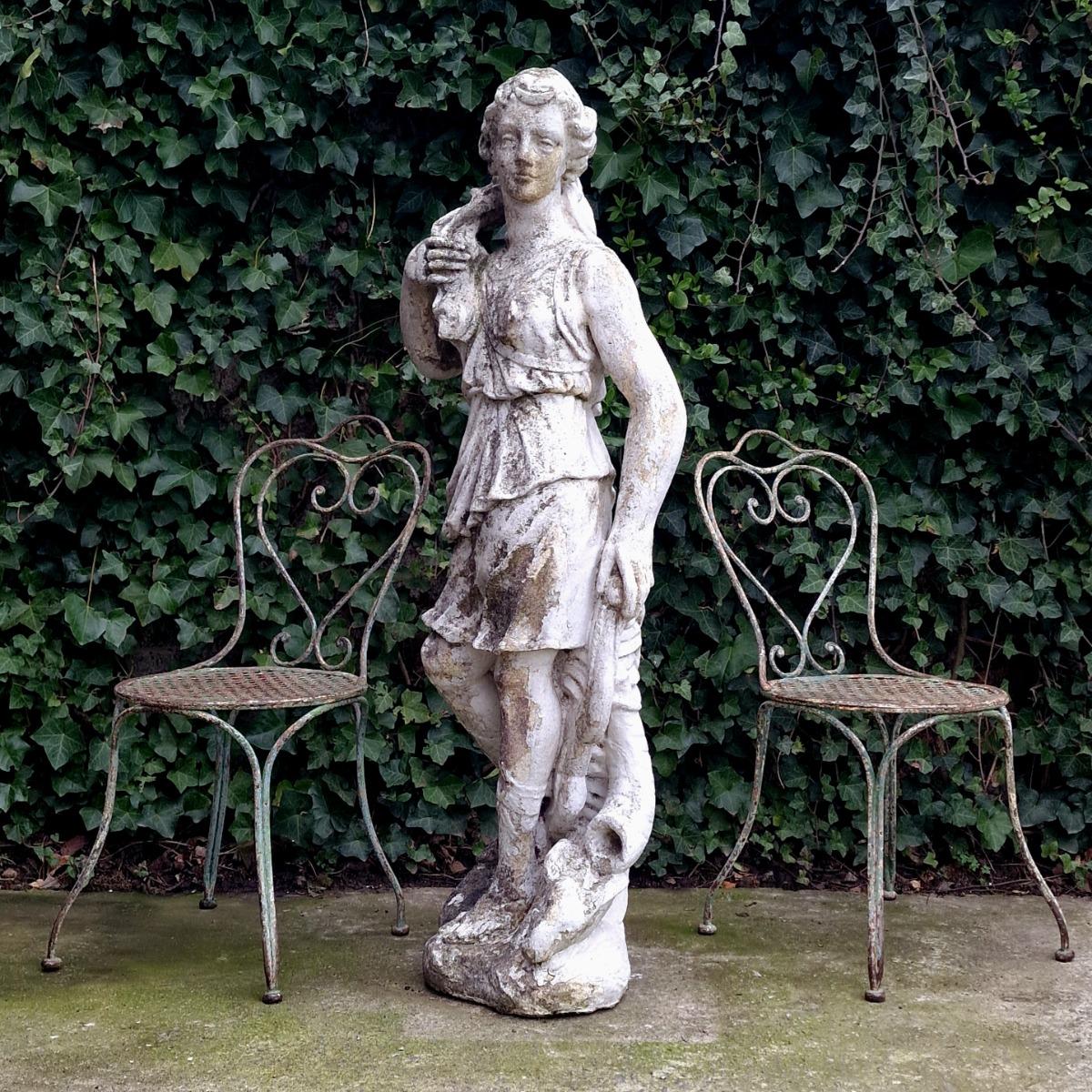 Cast stone statue of Diana