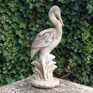 Cast stone stork