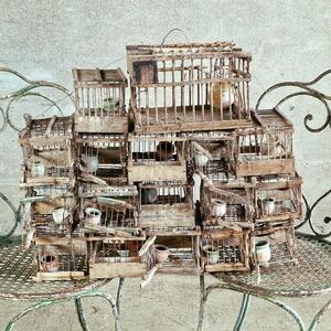 Composition of 17 birdcages