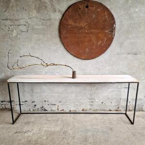 Console table on metal base
