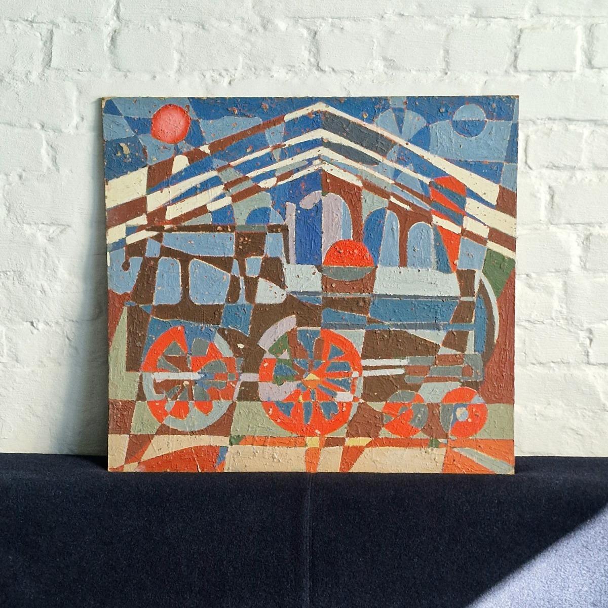 Cubist train painting