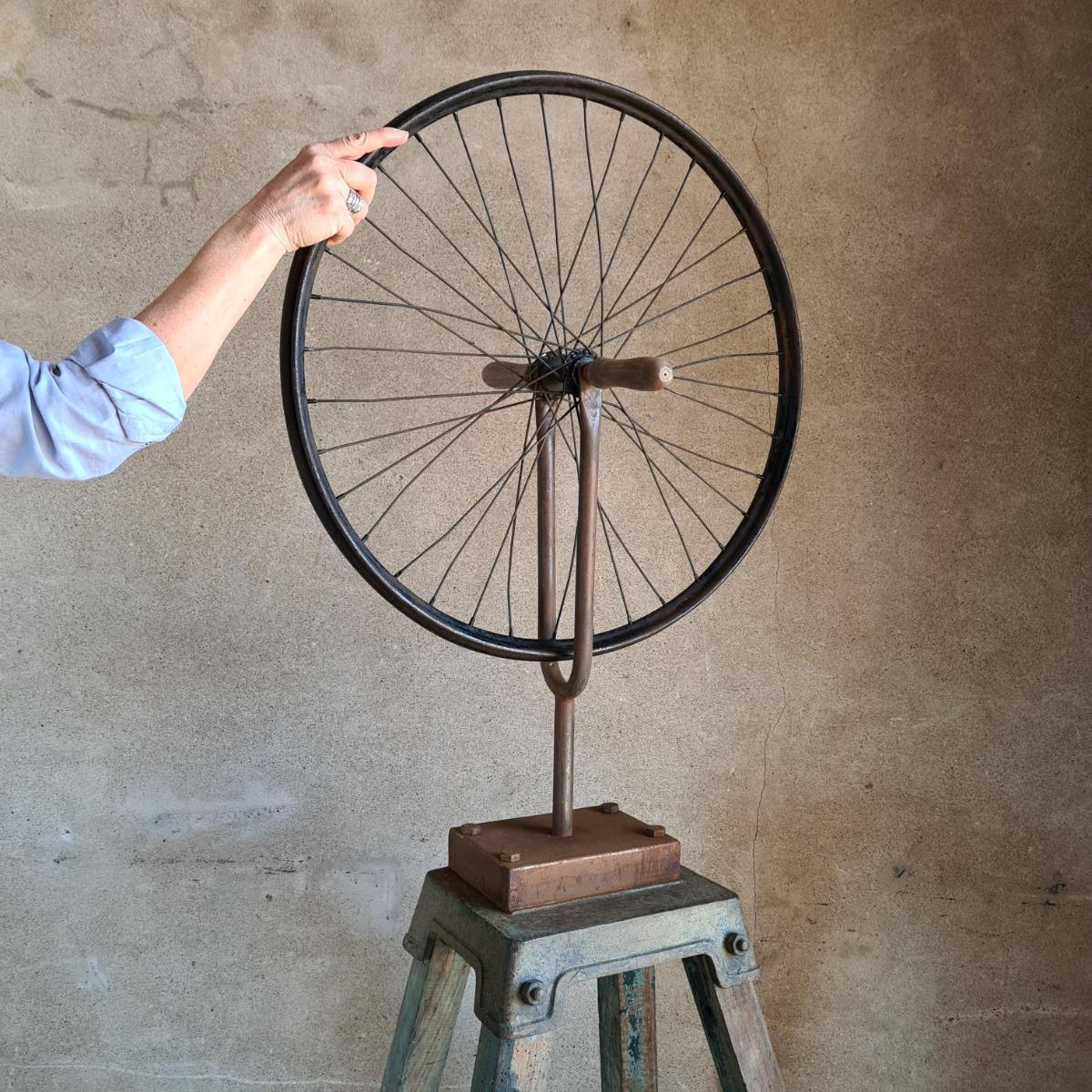 Enigmatic Bicycle wheel sculpture