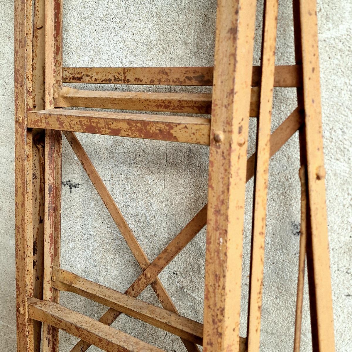 Folding metal ladder