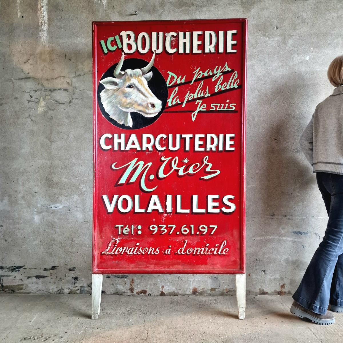 French butcher's shop sign
