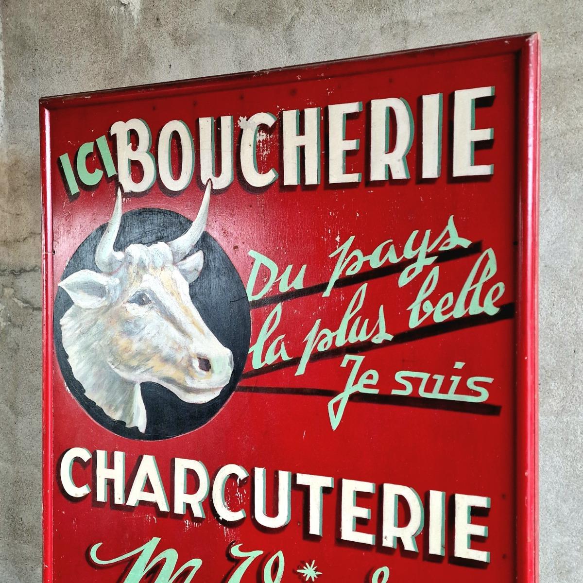 French butcher's shop sign