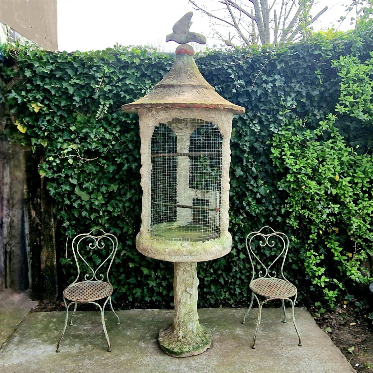 Huge faux-bois bird cage