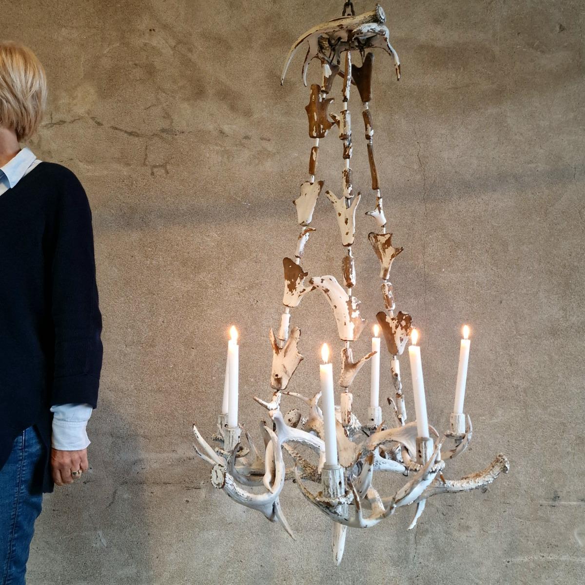 Large antler chandelier