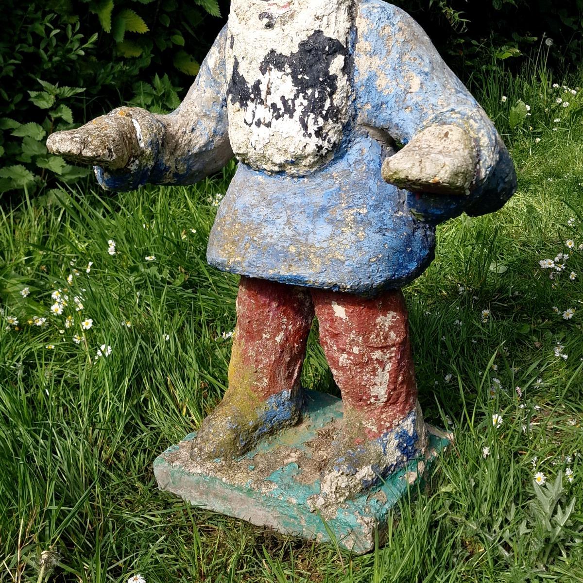 Large cast stone gnome