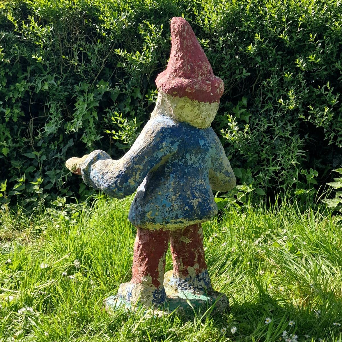 Large cast stone gnome