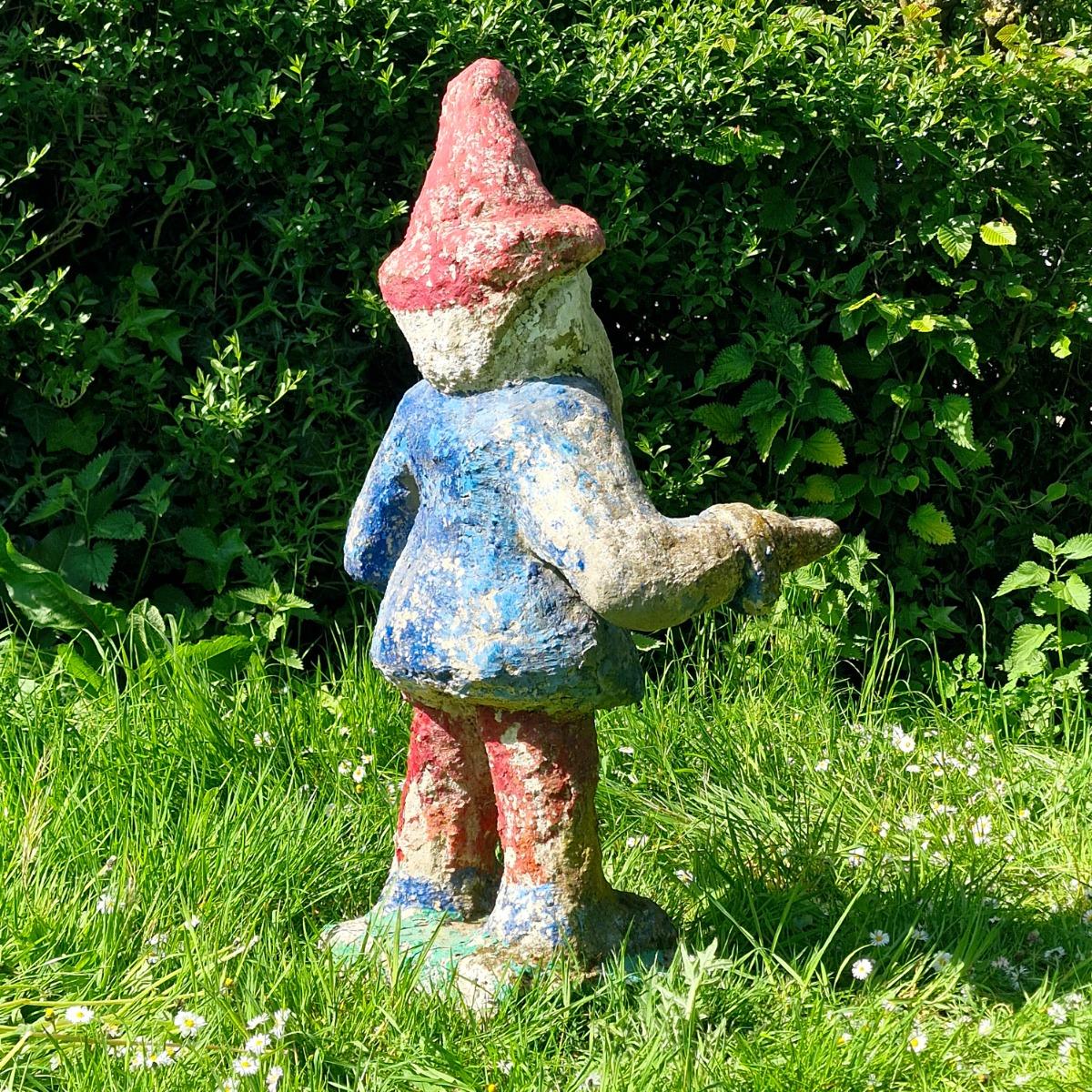 Large cast stone gnome