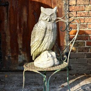 Large cast stone owl