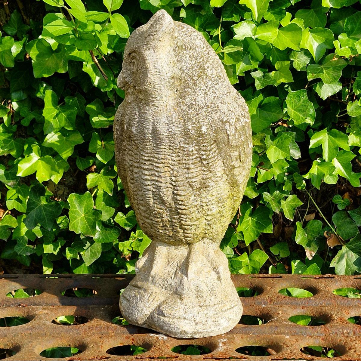 Large cast stone owl