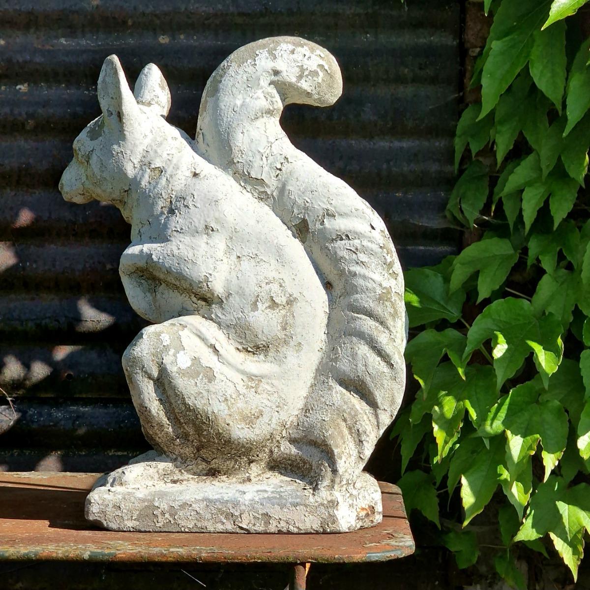 Large cast stone squirrel