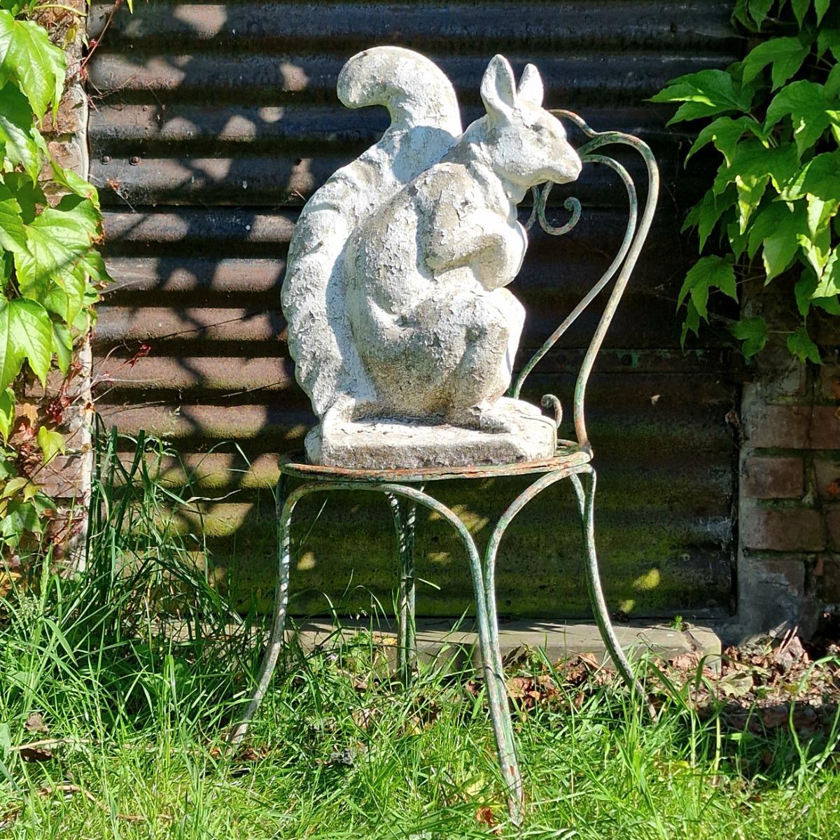 Large cast stone squirrel
