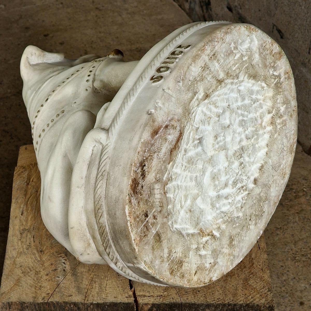 Marble dog sculpture