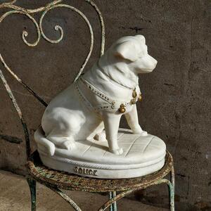 Marble dog sculpture