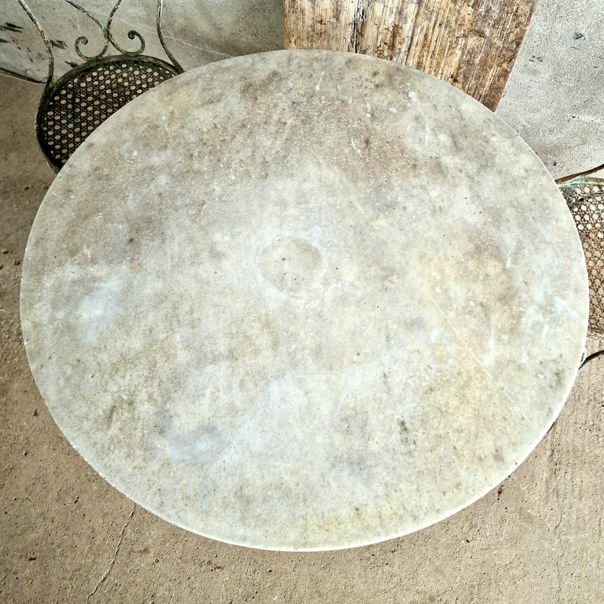 Marble top 19thC garden table