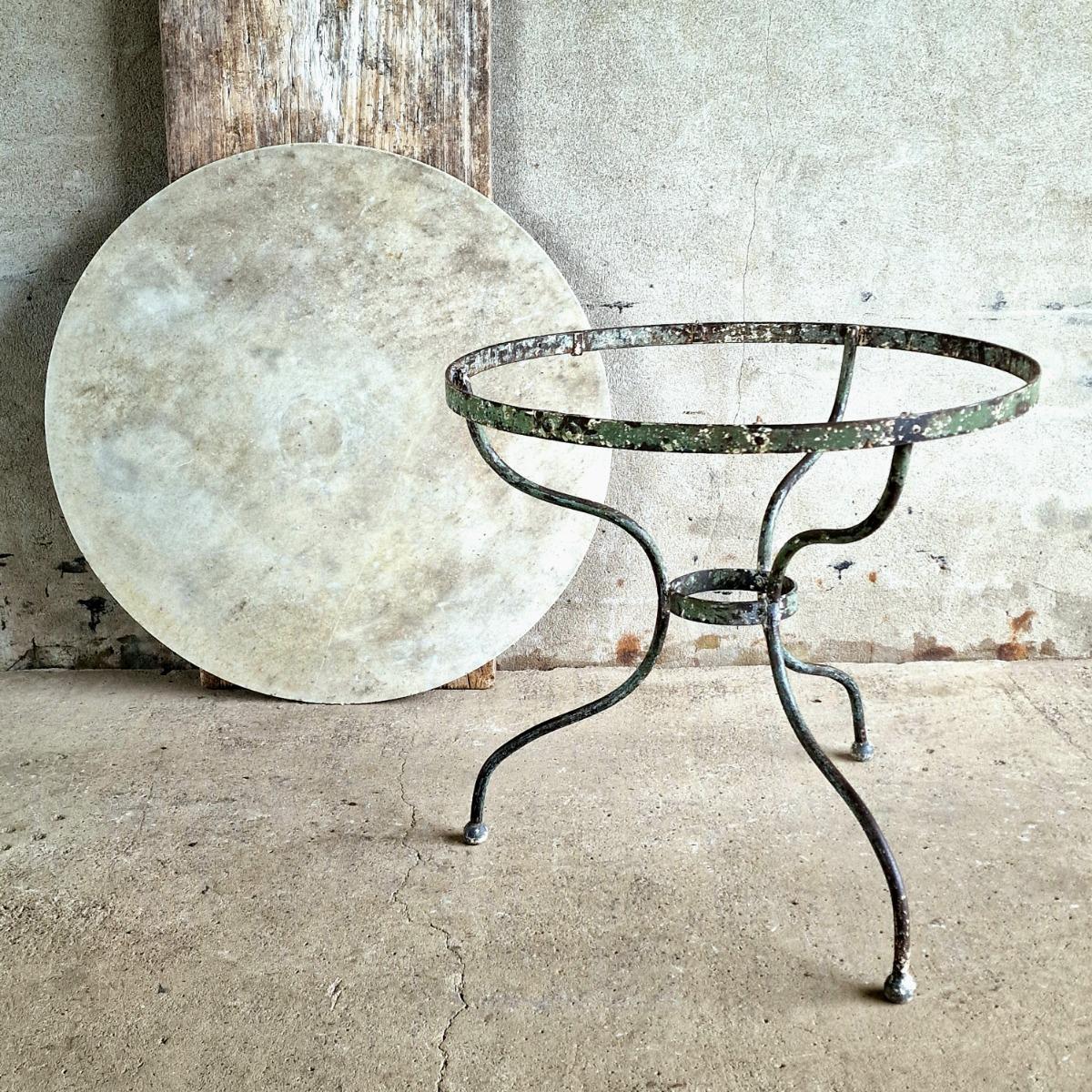 Marble top 19thC garden table