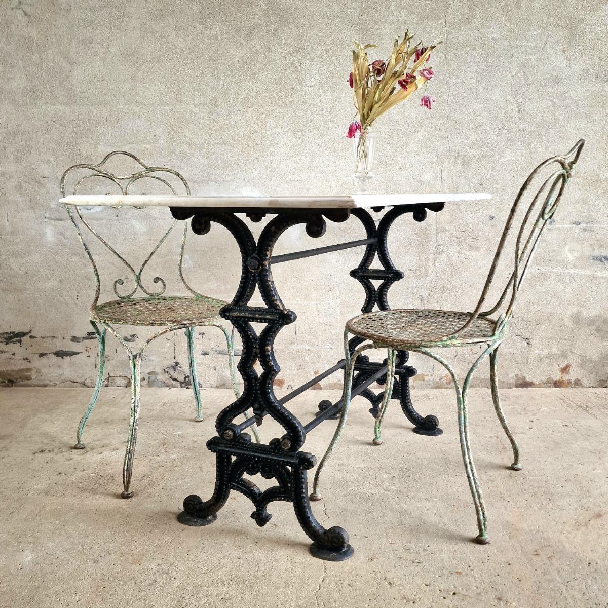 Marble top garden table
